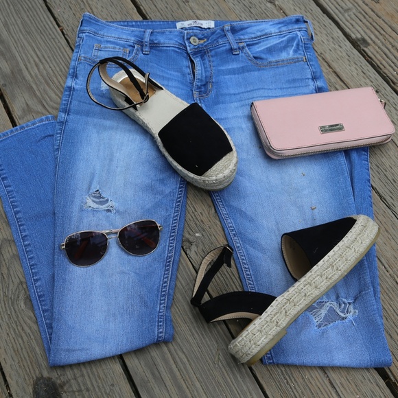 Black Mary Jane Flatform Espadrille Sandals - Picture 4 of 5